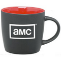 12 Oz. Matte Black Ceramic Coffee Mug with Colored Interior